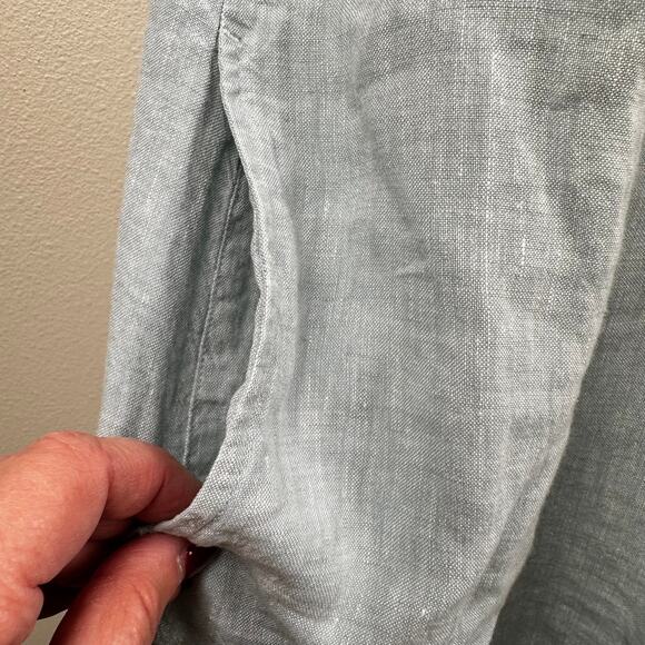 J. Jill Love Linen Dress Sleeveless Pockets Button Detail Aqua Medium Coastal - Picture 5 of 12